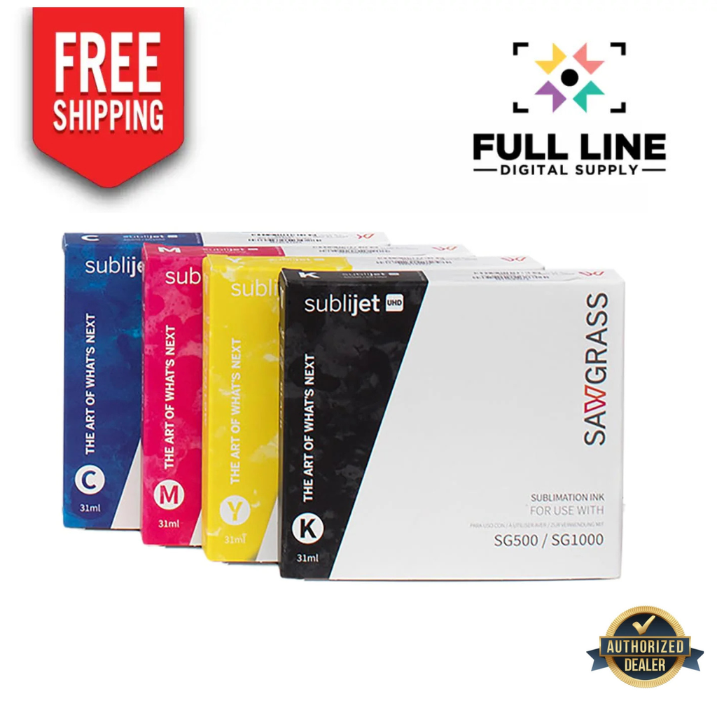 Sawgrass SG500 Sublimation Printer + Standard Installation Kit (Sublijet 31ml x4 Inks) + Free Paper
