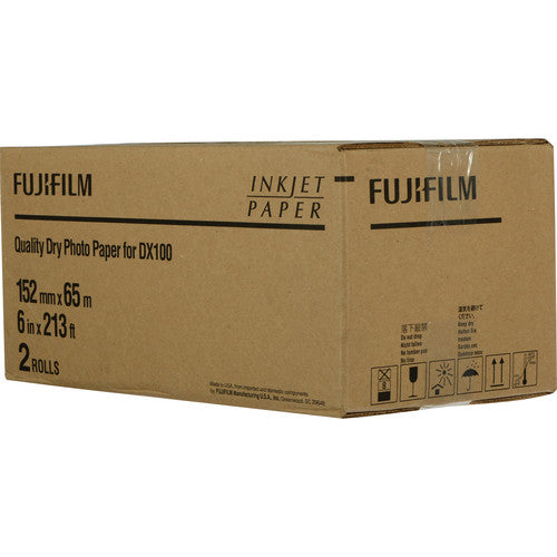 Fujifilm Quality Dry Photo Paper for Frontier-S DX100 Printer (Lustre, 6" x 213' Roll, 2-Pack)