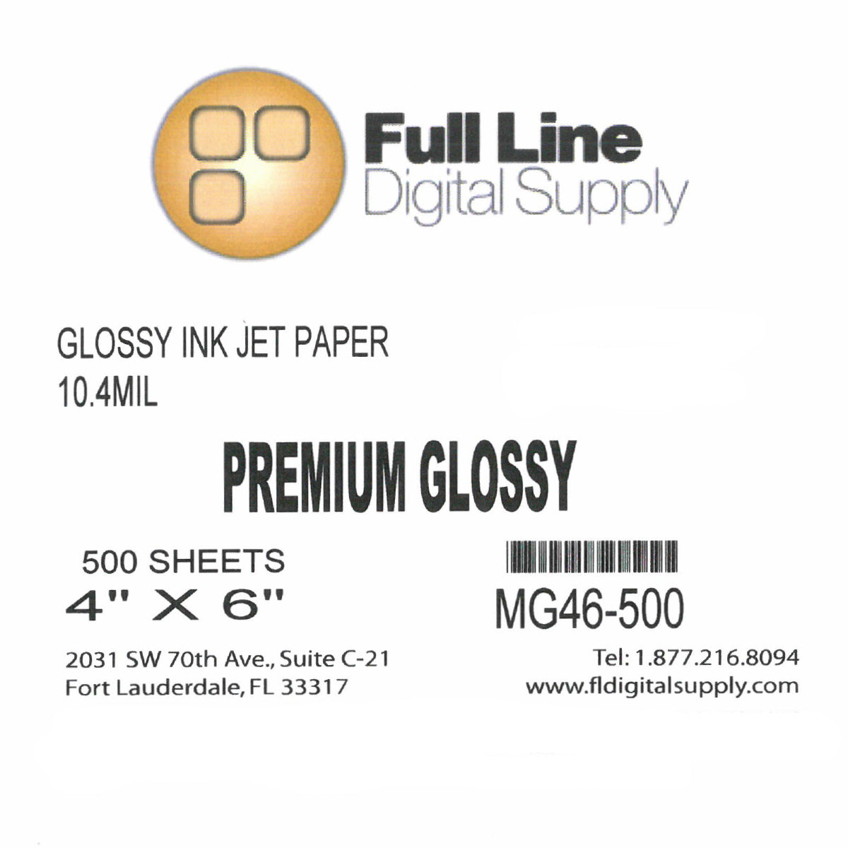 Full Line 4" x 6" Glossy - 500 sheets - Premium Photo Paper