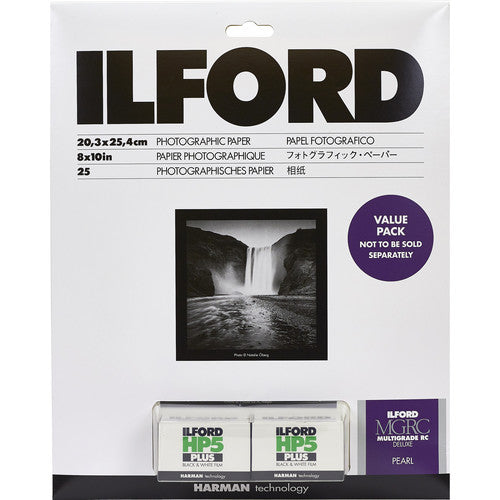 Ilford Multigrade 8x10 RC Deluxe Pearl 25 sheets + 2 rolls HP5 Plus Film GREAT DEAL!!!