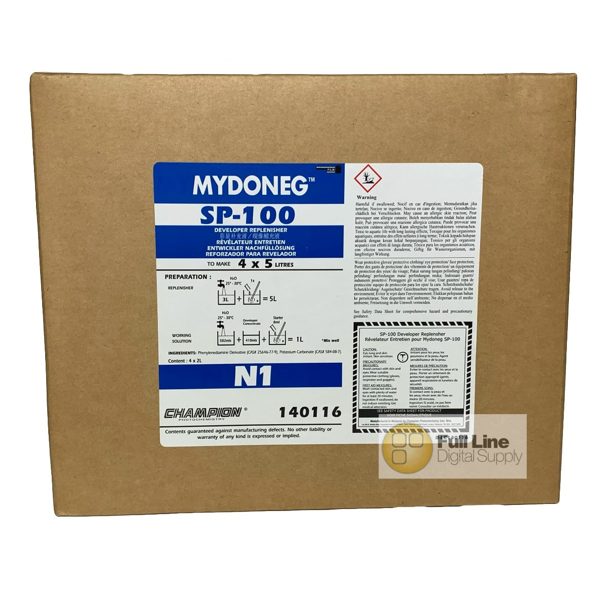 N1 Champion Mydoneg SP 100 Developer Replenisher  4x5L (140116)