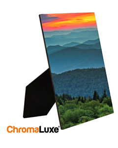 ChromaLuxe Sublimation Blank Hardboard Photo Panel - 8" x 10" - Gloss White w/Easel 12/Pk