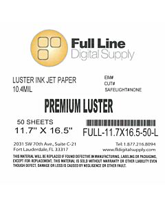 Full Line Premium Luster Inkjet Photo Paper 11.7" x 16.5"  50 Sheets per box
