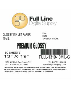 Full Line Premium Glossy Inkjet Photo Paper 13" x 19"  50  Sheets per box