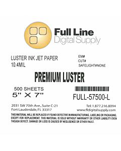 Full Line Premium Luster Photo Paper 5" x 7" Sheet 500 box