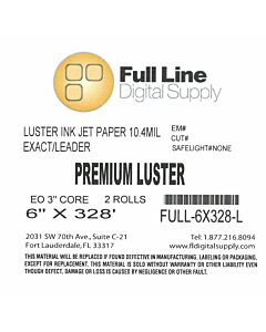 Full Line Premium Luster Inkjet Photo Paper for Dry Labs 6" x 328'