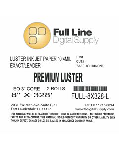 Full Line Premium Luster Inkjet Photo Paper for Dry Labs 8" x 328' 