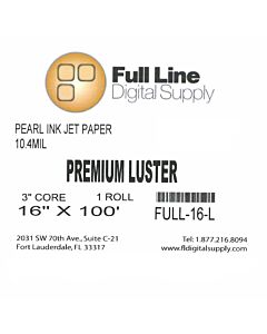 Full Line Premium Luster Inkjet Photo Paper 16" x 100' Roll