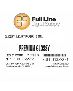 Full Line Premium Glossy Inkjet Photo Paper for Dry Labs 11" x 328'