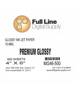 Full Line Premium Glossy Photo Paper 4 x 6" Sheet 500 box
