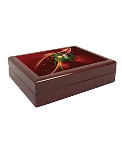 6" x 8" Red Mahogany Keepsake Box with Tile Lid