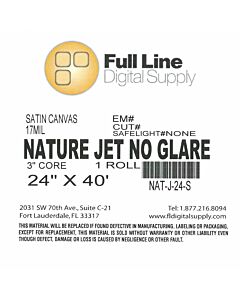 Full Line 24"x40'  Nature Jet Canvas - 17mil - SATIN