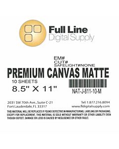 Full Line 8.5"x11" Premium Canvas - 21mil - MATTE