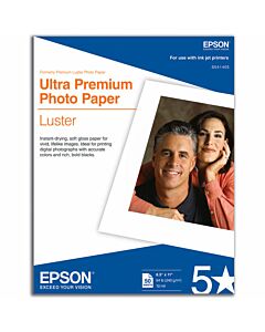 EPSON 11.7" x 16.5" (50 Sheet) Luster Ultra Premium Photo Paper