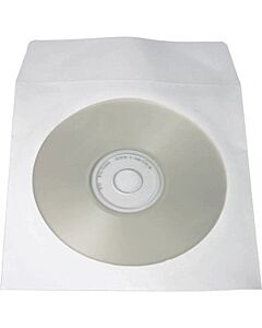CD/DVD Paper Sleeve White w/Window (100 pack)