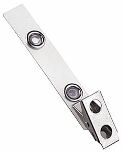 Clear Vinyl Strap Clip, 2-Hole Nickel Pated Steel, 2 3/4" (70mm)  Sold 500 Per Bag