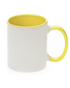 Orca Yellow Inner-Handle Color Mugs 11oz or 15oz- Sublimation 36/cs